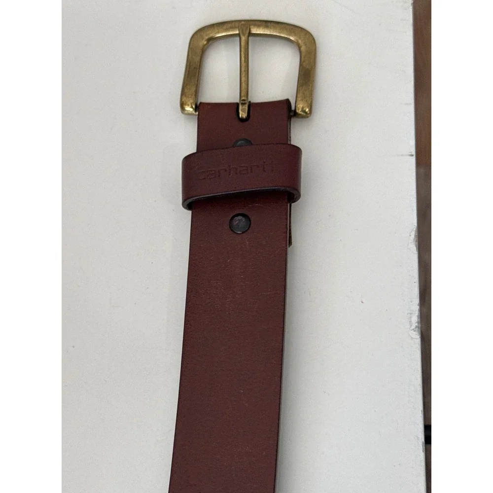 Carhartt Men's Journeyman Leather Belt,  top-grain cowhide leather‎ brass buckle